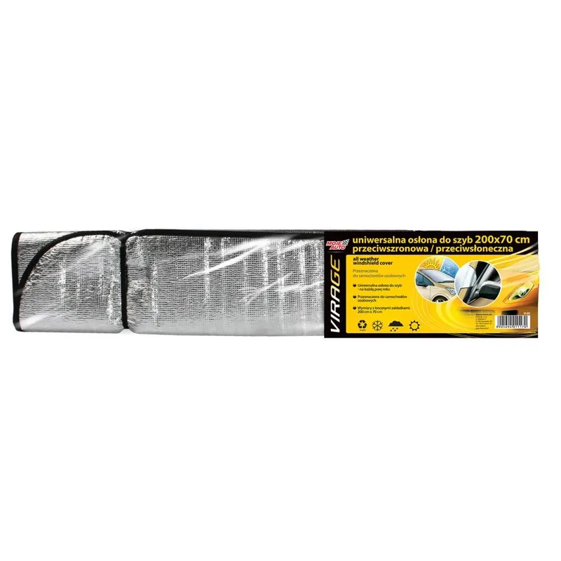 Osłona Na Szybę Przednią 200x70 cm MOJE AUTO VIRAGE - Srebrna