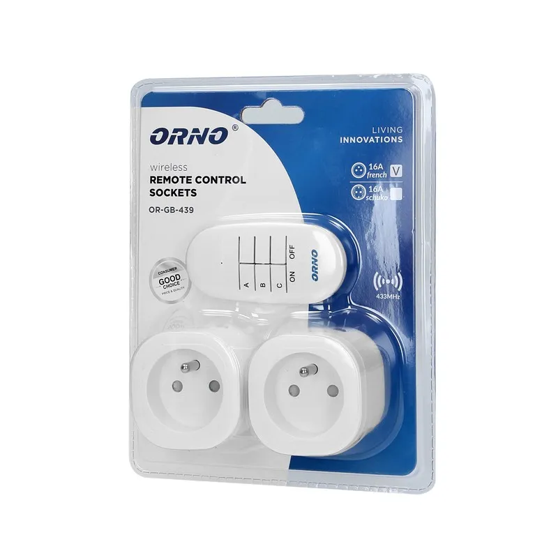 Gniazdo Elektryczne Zdalnie Sterowane 2+1 Mini ORNO