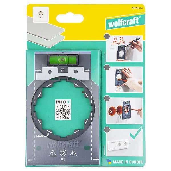 Szablon Do Montażu Gniazdek I Włączników Elektrycznych WOLFCRAFT