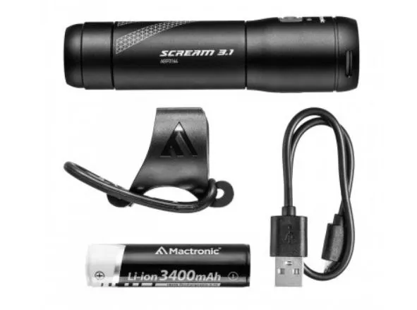 Lampa Rowerowa Przednia Scream 3.1 1000LM Ładowalna MACTRONIC