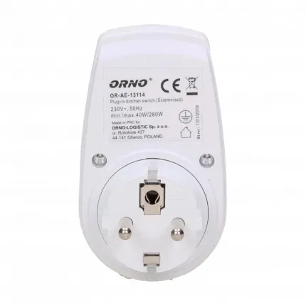 Ściemniacz Z Gniazdem 2P+Z MAX 280W ORNO