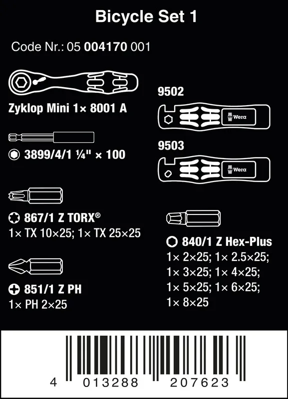 Zestaw Wkrętaków Bicycle Set 1, 14 Część WERA