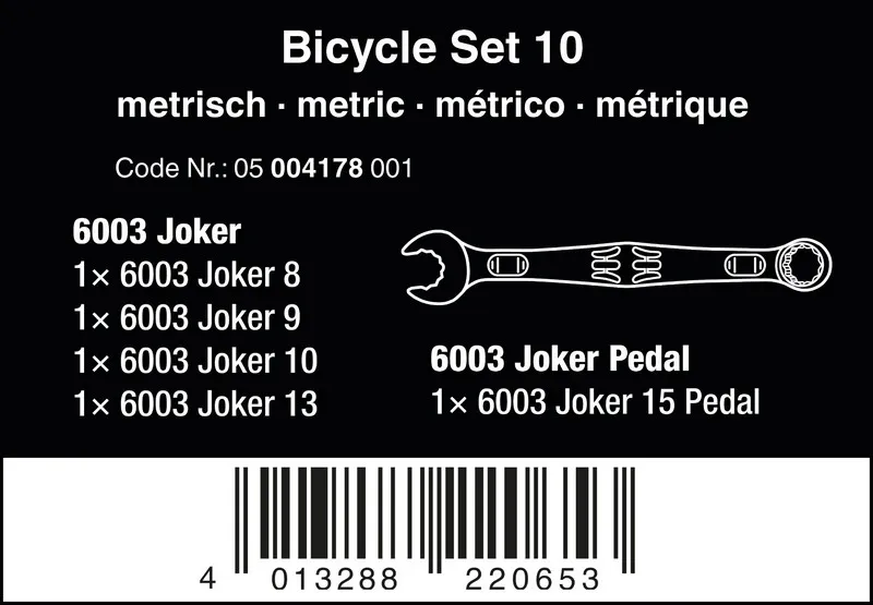 Zestaw Kluczy Płasko-Oczkowych Bicycle Set 10 szt. WERA