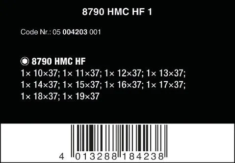 Zestaw Kluczy Nasadowych Zylkop 1/2'',10 Cz. WERA