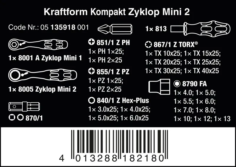 Zestaw Narzędzi Nasadowych Zylkop Mini 2, 27 Cz. WERA