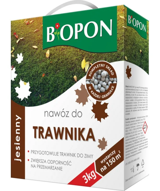 Nawóz Jesienny - Do Trawnika Granulat Karton Z Uchwytem 3 kg BIOPON