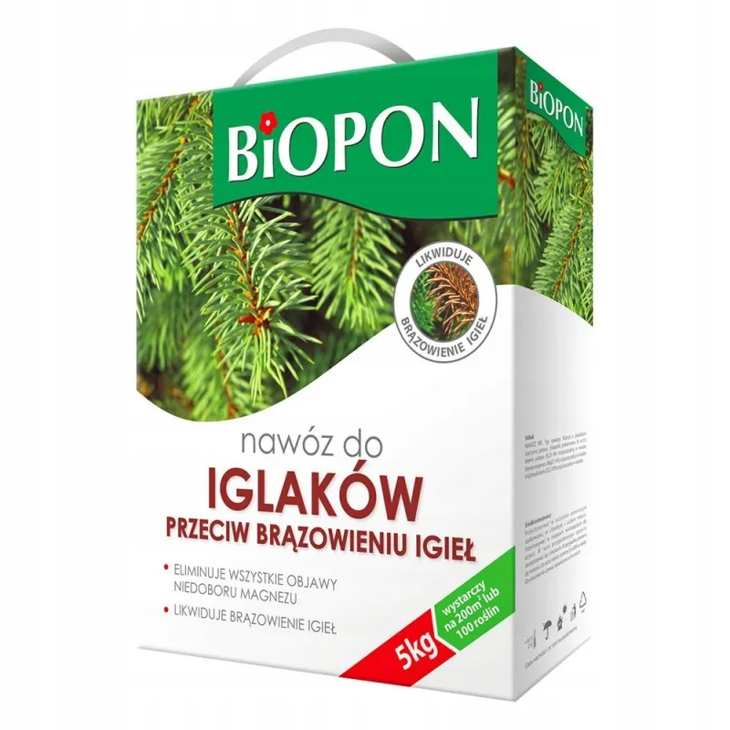 Nawóz -- Do Iglaków. Przeciw Brązowieniu Igieł 5 kg BIOPON