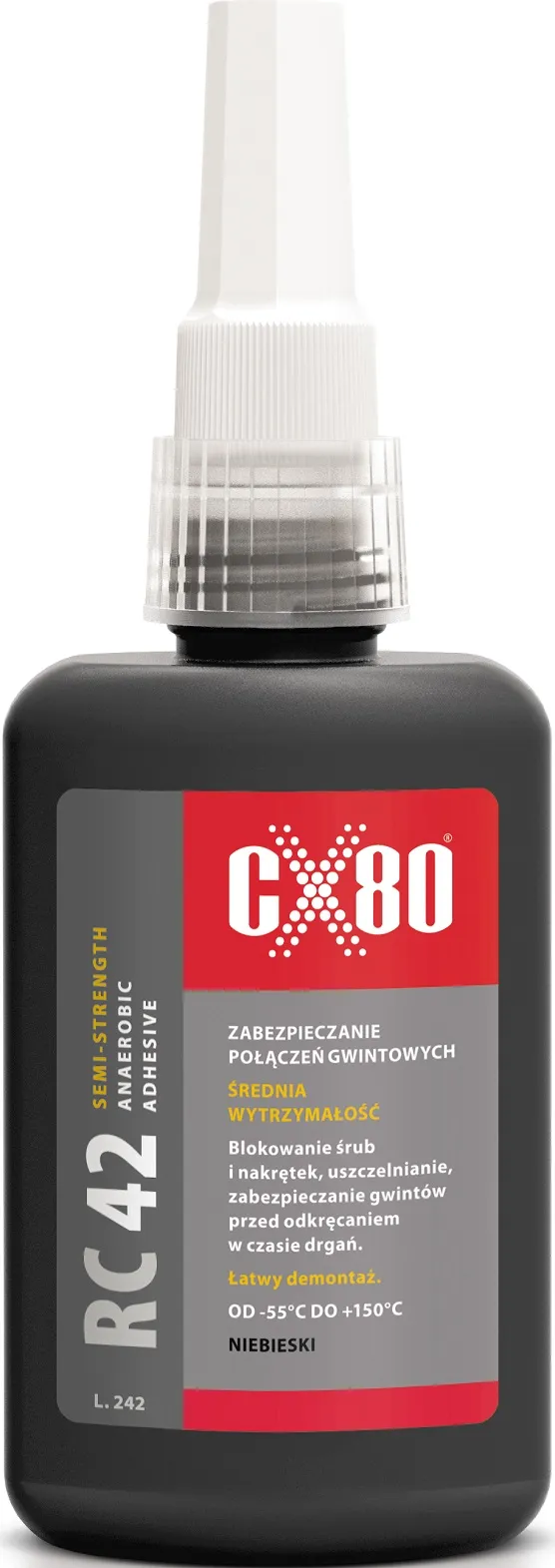 Klej Anaerobowy RC-42 Do Gwintów Śrub Średni 50ml CX-80