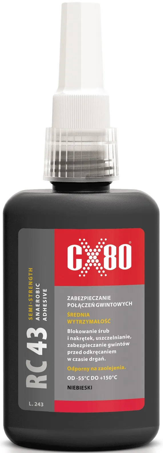 Klej Anaerobowy RC-43 Do Gwintów Śrub Średni 50ml CX-80