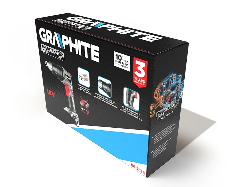 Wkrętarka Akum. BEZSZCZ.1/4''DO Płyt G/K Energy+ 18V Bez Aku GRAPHITE