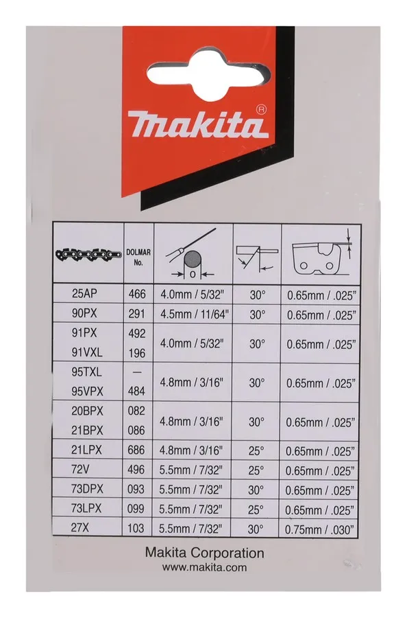 Łańcuch Tnący 40cm Podziałka 3/8'' Szer. Rowka 1.1mm MAKITA