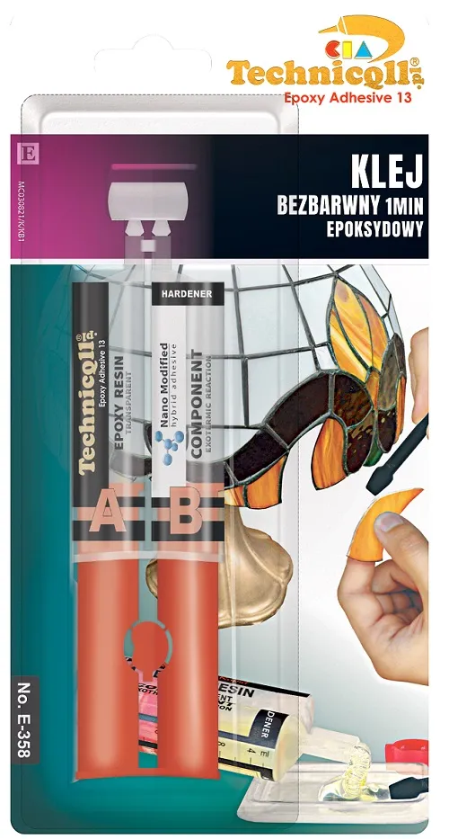 Klej Epoksydowy Bezbarwny 2*12ML 1MIN. TECHNICQLL