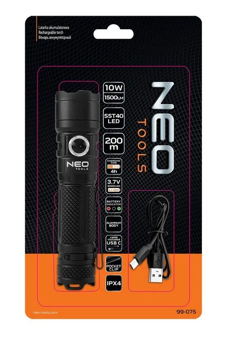 Latarka Akumulatorowa USB C 1500 Lm SST40 LED NEO