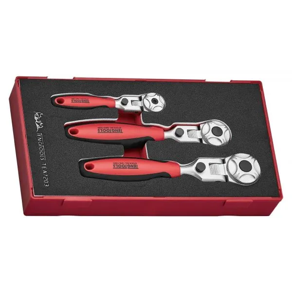 Zestaw Pokręteł Zapadkowych Przegubowych TEA7203, 3 szt. TENG TOOLS