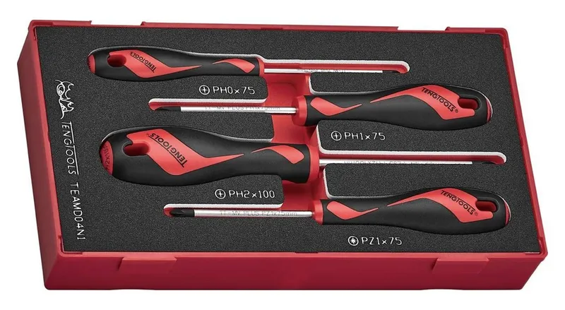 Zestaw Wkrętaków Krzyżowych TEAMD04N1, 4 szt. TENG TOOLS