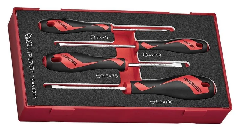 Zestaw Wkrętaków Płaskich TENG TOOLS TEAMD04N, 4 szt