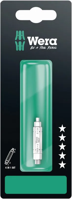 Bit 4w1 9507 Sb, Na Blistrze, 2.5,5,6,TX25 x 37 mm WERA