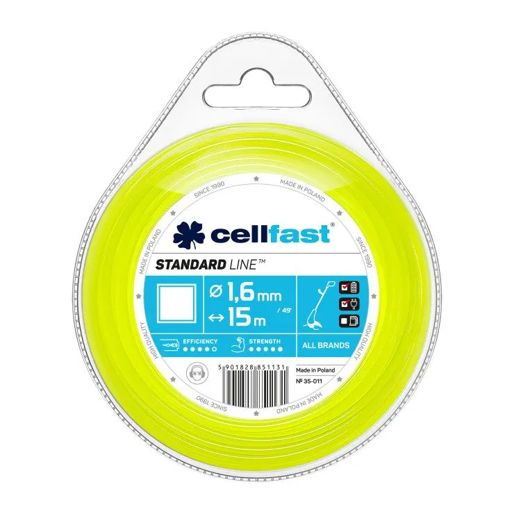 Żyłka Do Wykaszarki Kwadrat 1.6 mm 15m CELL-FAST