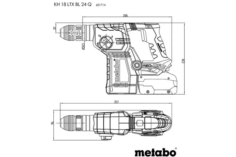 Młot Udarowy Obrotowy Akumulatorowy Kh 18 Ltx Bl 24 Q METABO