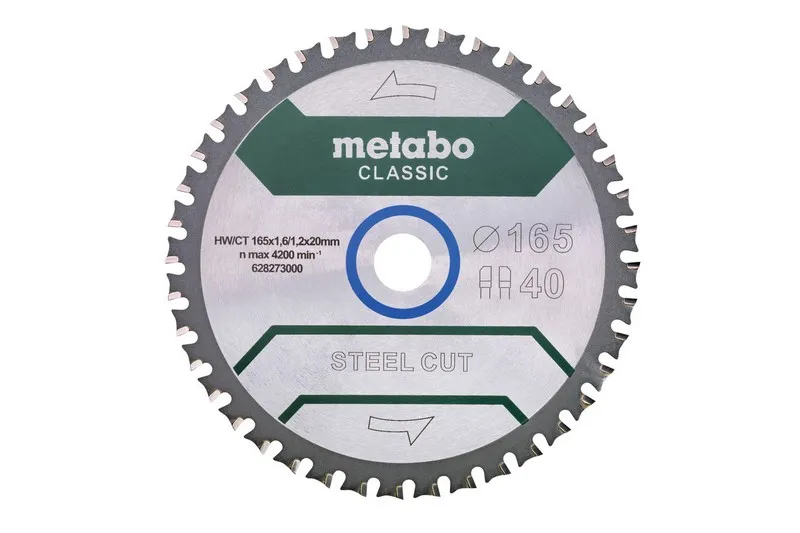 Piła Tarczowa Steel Cut/Sandwich Panel Classic 165*20MM Z40 METABO