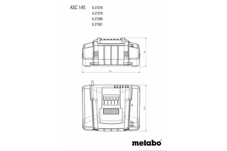 Ładowarka Asc 145 12-36 V Air Cooled METABO