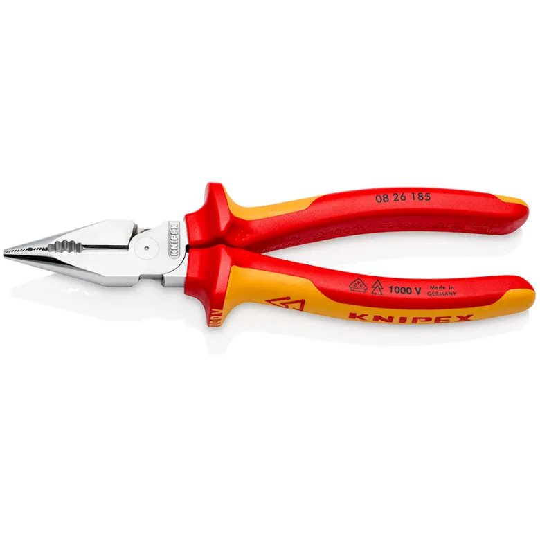 Szczypce Uniwersalne, Ostro Zakończone Szczęki PCV185MM. KNIPEX