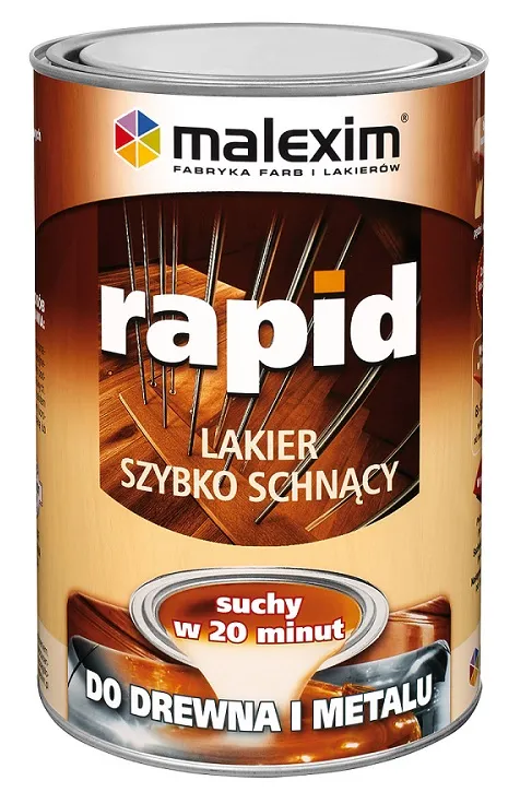 Szybkoschnący Bezbarwny Lakier Alkidowy Rapid Połysk 0.70l MALEXIM