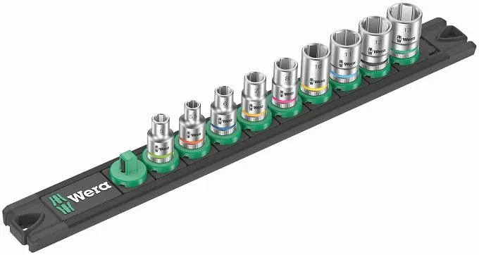 Zestaw Kluczy Nasadowych Zyklop 1/4'', 9 Cz. Listwa Magnetyczn WERA