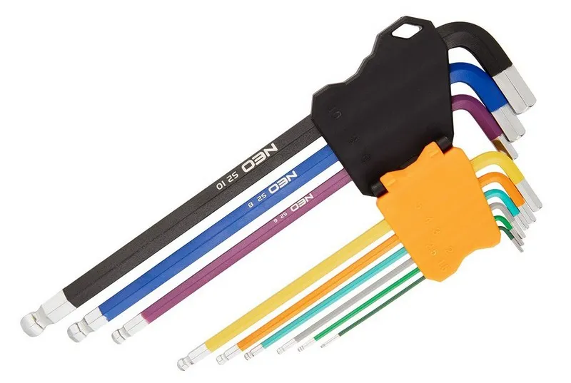 Klucze Sześciokątne 1.5-10MM 9 Sztuk Kolorowe NEO