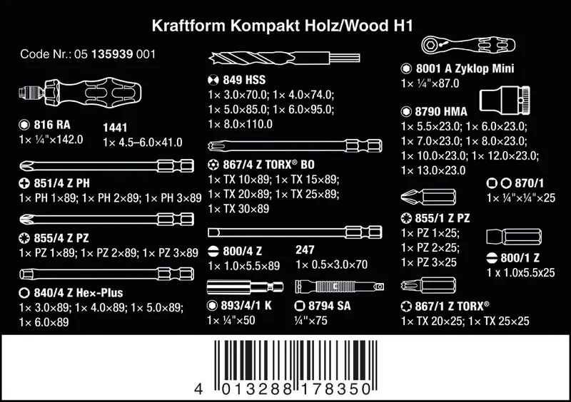 Kraftform Kompakt H 1 Do Drewna, 41 Część WERA