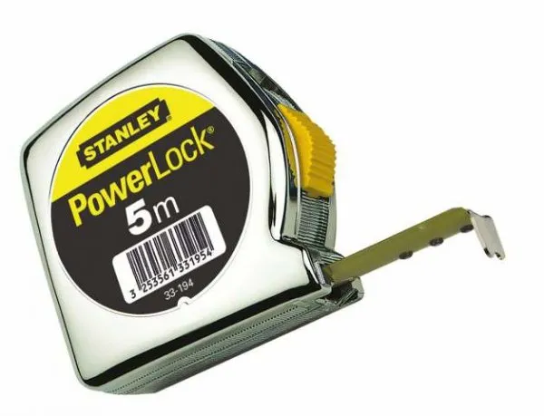 Miara Powerlock, Chromowana Obudowa Plastikowa 5M/19MM [L] STANLEY