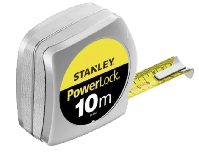 Miara Powerlock, Chromowana Obudowa Plastikowa 10M/25MM [L] STANLEY