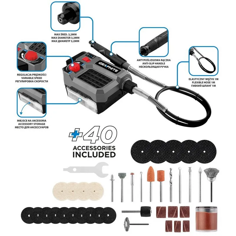 Multiszlifierka Energy+ 18V Bez Akumulatora GRAPHITE