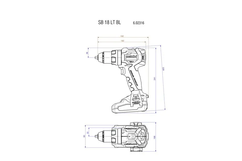 Zestaw Combo 18V Sb 18 Lt Bl + SSD 18 Lt 200 Bl 2*5.2AH METABO