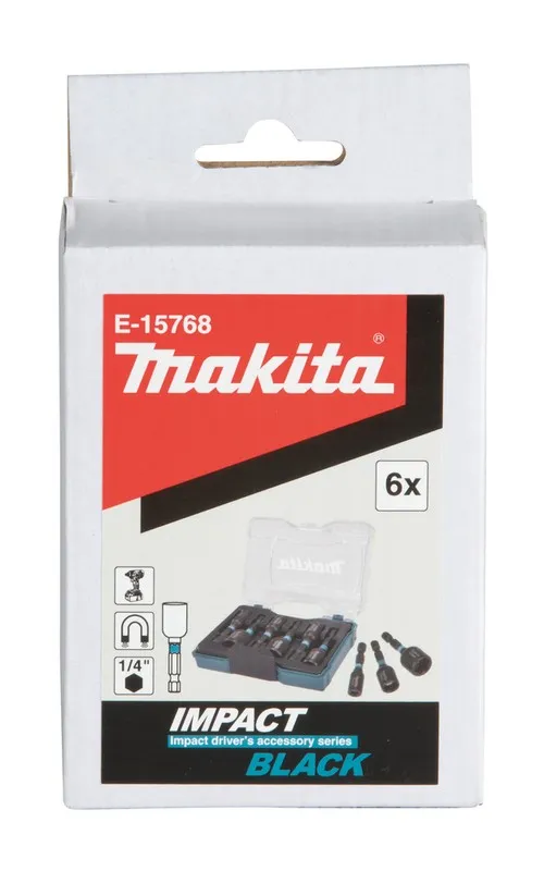 Zestaw Nasadek 1/4'' Impact Black 6 szt. MAKITA