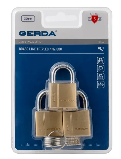 Zestaw 2-TWINS Kłódek Mosiężnych Brass Line Kmz S40, Blister GERDA