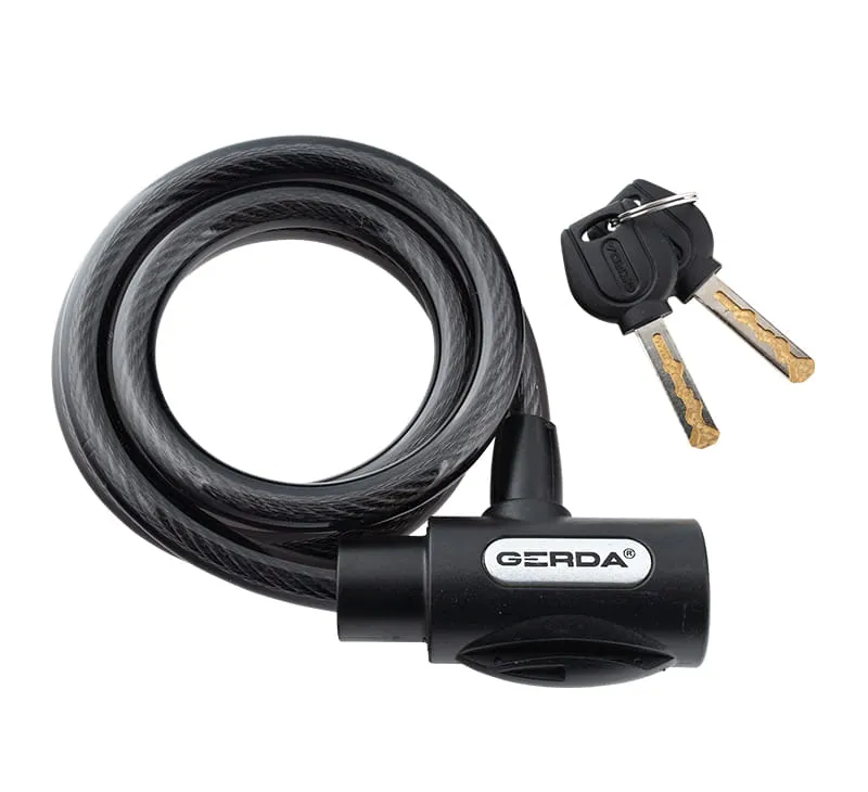 Zapięcie Rowerowe Linka, Czarny, Korpus Okrągły Flex 1200/8V GERDA