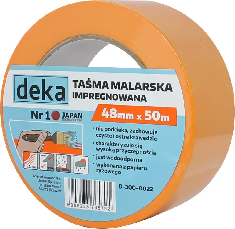 Taśma Ryżowa Malarska Impregnowana 48MM*50M DEKA