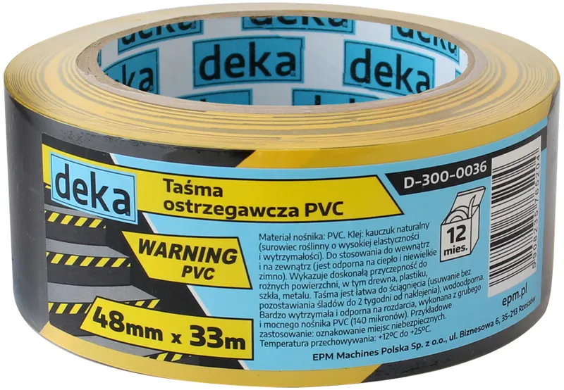 Taśma Ostrzegawcza 48MM*33M DEKA - Żółto-Czarna
