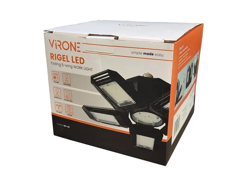 Lampa Warsztatowa Składana Rigel LED E27 55W 6500K 4950LM VIRONE