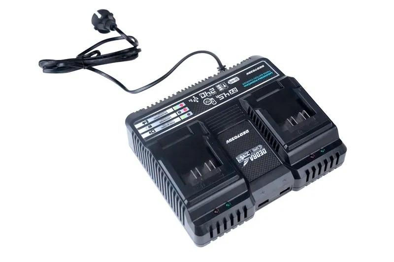 Szybka Ładowarka Podwójna Smart 18V Sas+all DEDRA