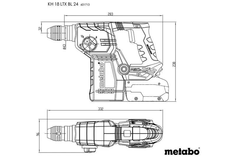 Młot Udarowy Obrotowy Akumulatorowy Kh 18 Ltx Bl 24 METABO