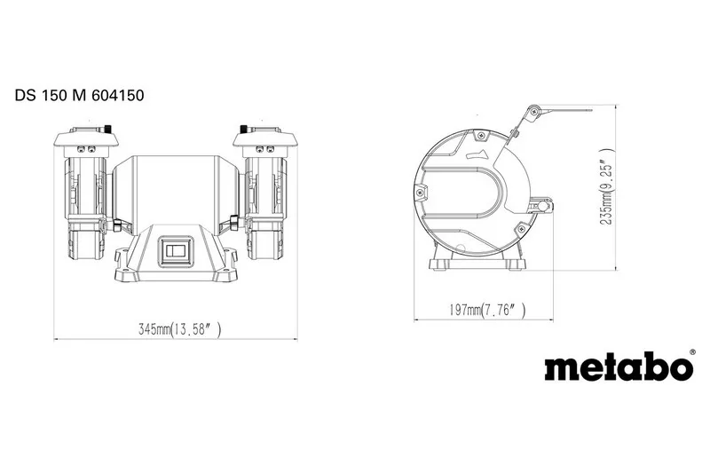 Szlifierka Stołowa Podwójna 370W Ds 150 m METABO