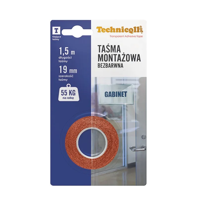 Taśma Montażowa Bezbarwna 1,5MX19MM TECHNICQLL