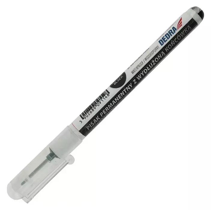 Marker Techniczny Z Wydłużoną Końcówką DEDRA - Czarny