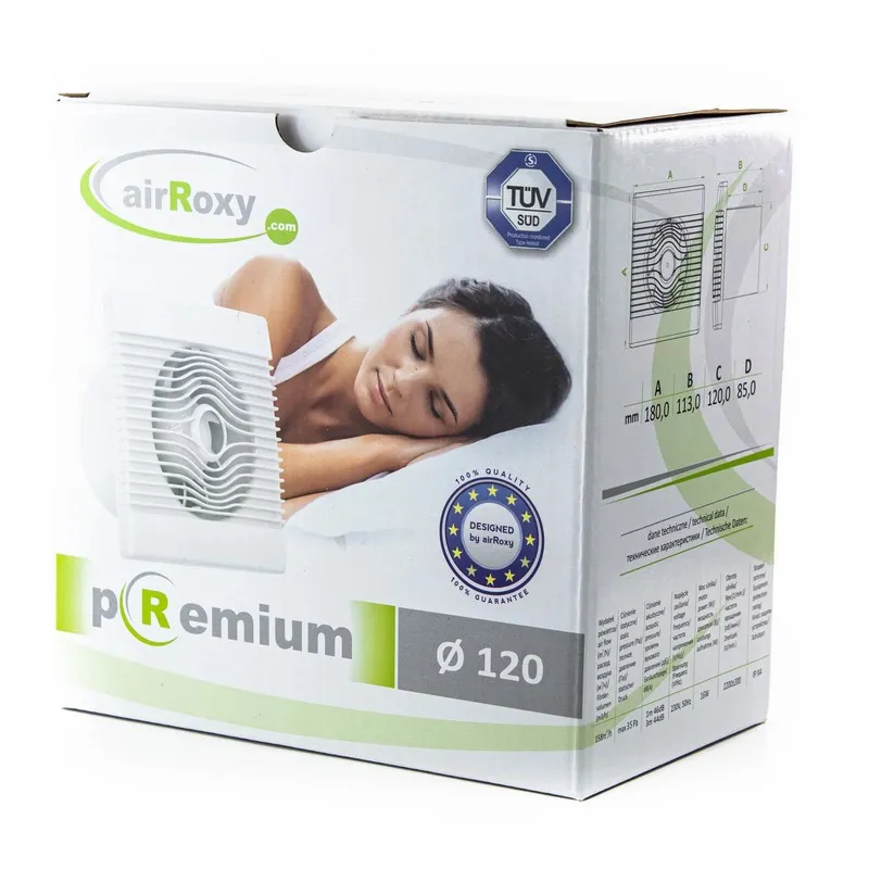 Wentylator Łazienkowy Premium 120 S, Standardowy AIR ROXY