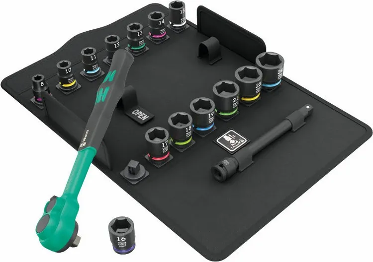 Grzechotka Zyklop Comfort Sb 12 3/8'' W Zest. Metrycz, 16 Cz. WERA