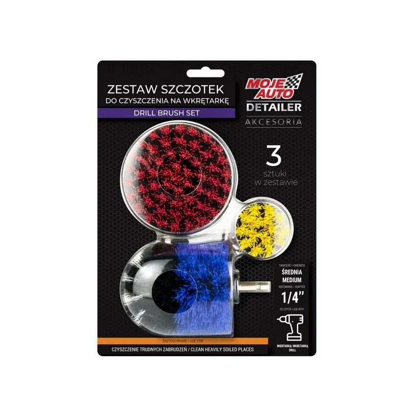 Zestaw Szczotek Do Czyszczenia 3 Sztuki MOJE AUTO