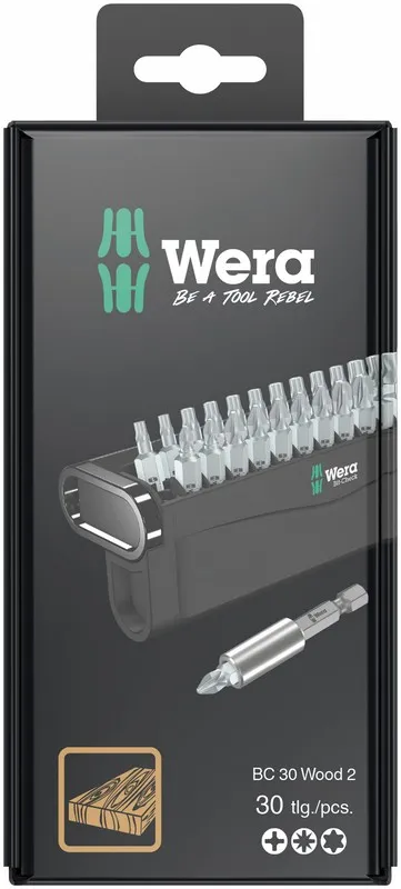 Zestaw Bitów Bit-Check 30 Wood 2 Sb, 30 Cz. WERA