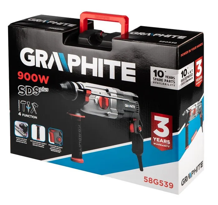 Młotowiertarka Sds+ 900W Walizka GRAPHITE